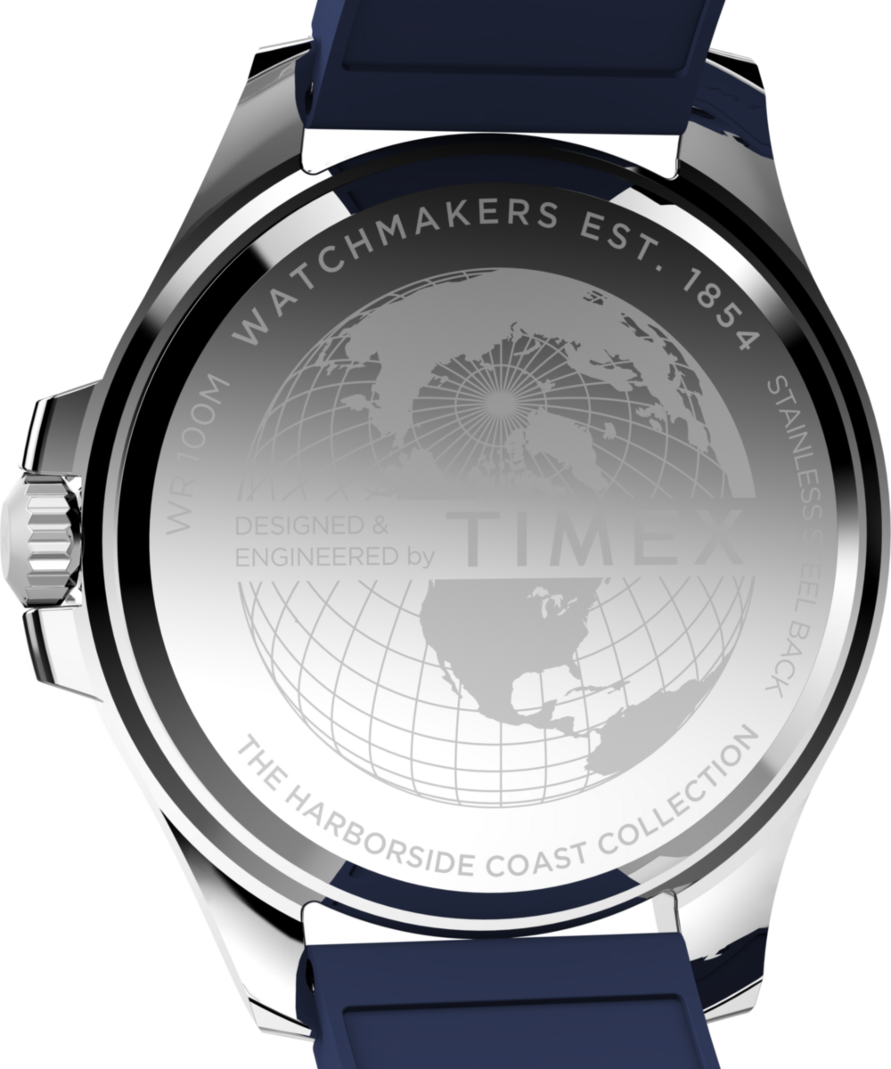 Timex Harborside Coast 44mm Synthetic Rubber Strap Watch