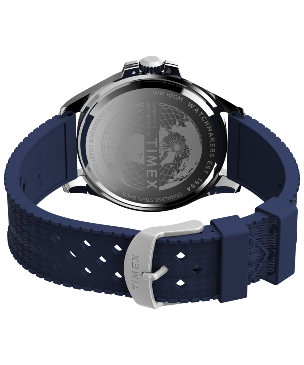 Timex Harborside Coast 44mm Synthetic Rubber Strap Watch