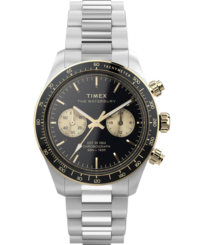 Timex Waterbury Heritage Chronograph 39mm Stainless Steel Bracelet Watch