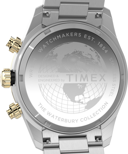 Timex Waterbury Heritage Chronograph 39mm Stainless Steel Bracelet Watch