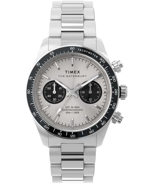 Timex Waterbury Heritage Chronograph 39mm Stainless Steel Bracelet Watch