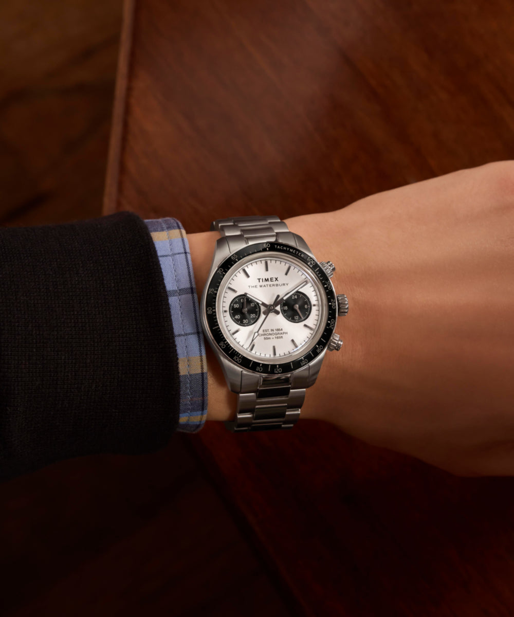 Timex Waterbury Heritage Chronograph 39mm Stainless Steel Bracelet Watch