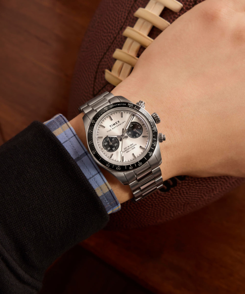 Timex Waterbury Heritage Chronograph 39mm Stainless Steel Bracelet Watch