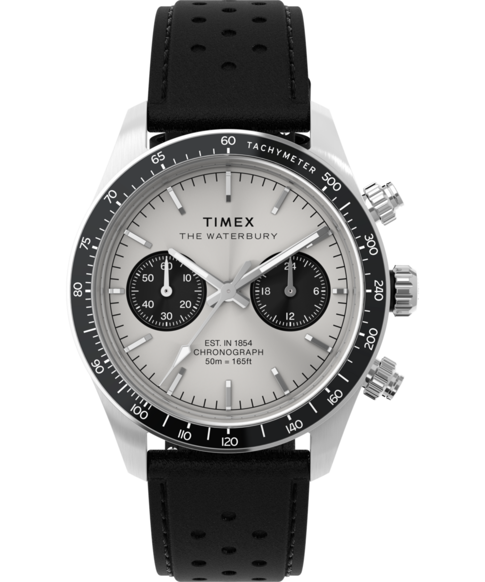 Timex Waterbury Heritage Chronograph 39mm Leather Strap Watch