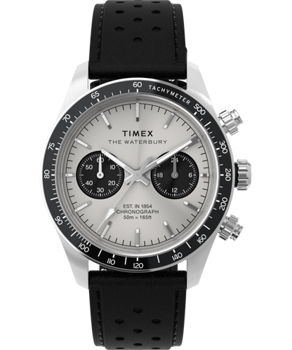 Timex Waterbury Heritage Chronograph 39mm Leather Strap Watch