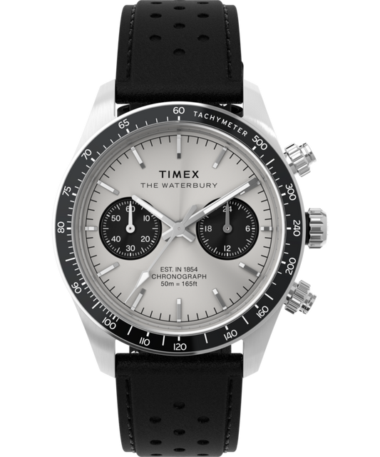 Timex Waterbury Heritage Chronograph 39mm Leather Strap Watch