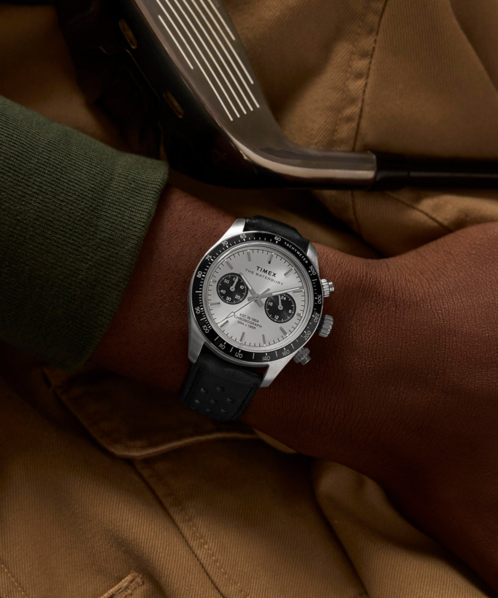 Timex Waterbury Heritage Chronograph 39mm Leather Strap Watch