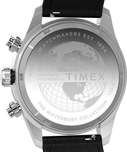 Timex Waterbury Heritage Chronograph 39mm Leather Strap Watch