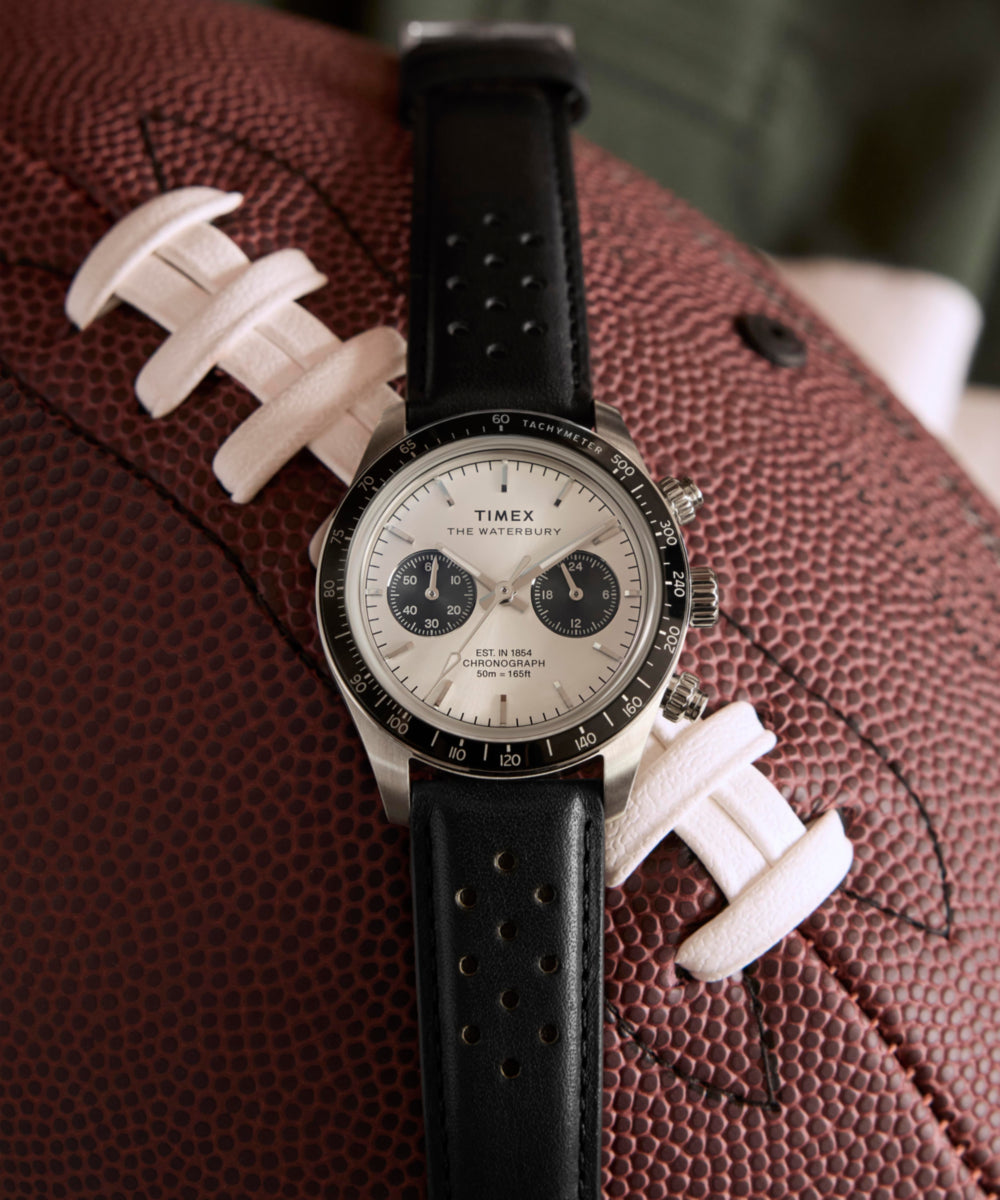 Timex Waterbury Heritage Chronograph 39mm Leather Strap Watch