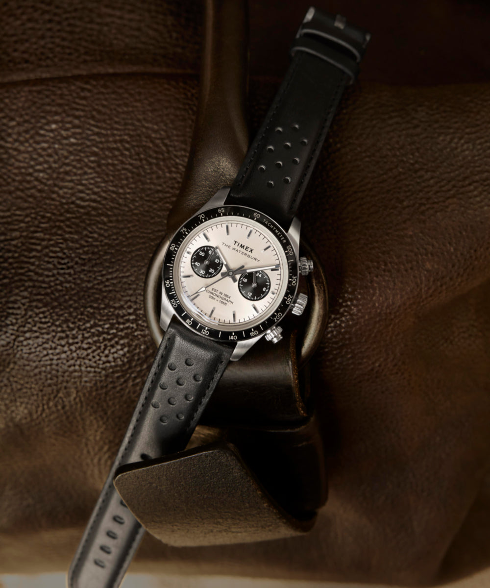 Timex Waterbury Heritage Chronograph 39mm Leather Strap Watch