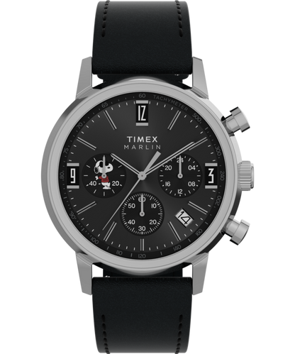 Timex Peanuts x Timex Marlin Chronograph Joe Cool 40mm Leather Strap Watch