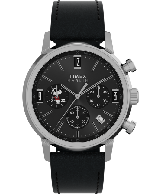 Timex Peanuts x Timex Marlin Chronograph Joe Cool 40mm Leather Strap Watch