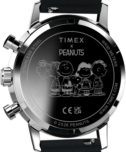 Timex Peanuts x Timex Marlin Chronograph Joe Cool 40mm Leather Strap Watch