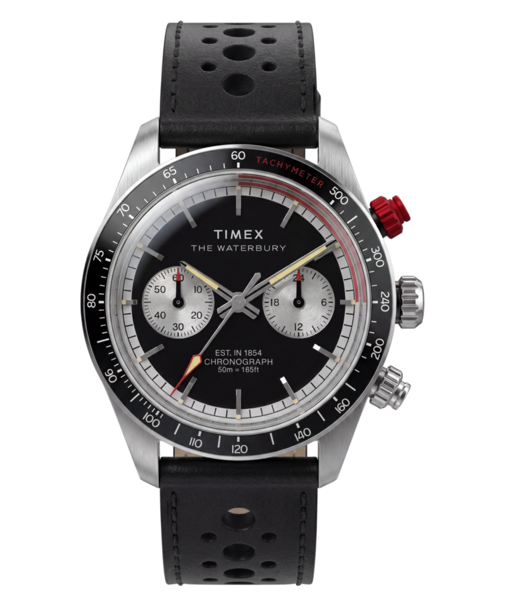 Timex Waterbury Heritage Chronograph 39mm Leather Strap Watch