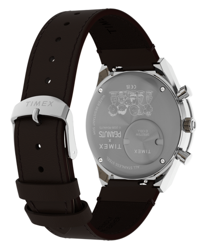 Timex Peanuts x Q Timex Chronograph 40mm Leather Strap Watch