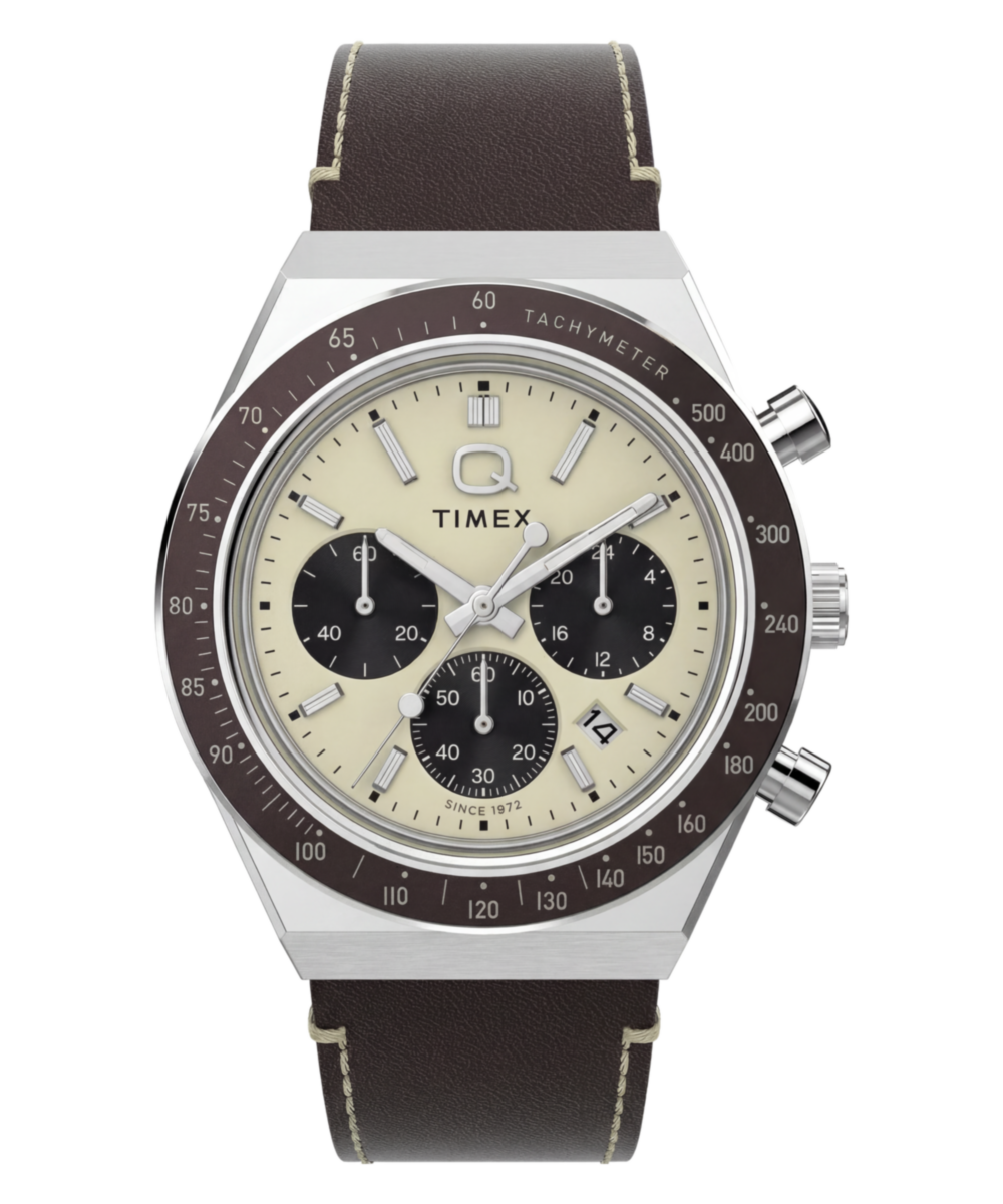Timex Q Timex Chronograph 40mm Leather Strap Watch