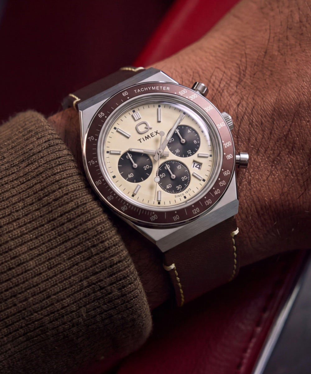 Timex Q Timex Chronograph 40mm Leather Strap Watch