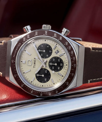 Timex Q Timex Chronograph 40mm Leather Strap Watch