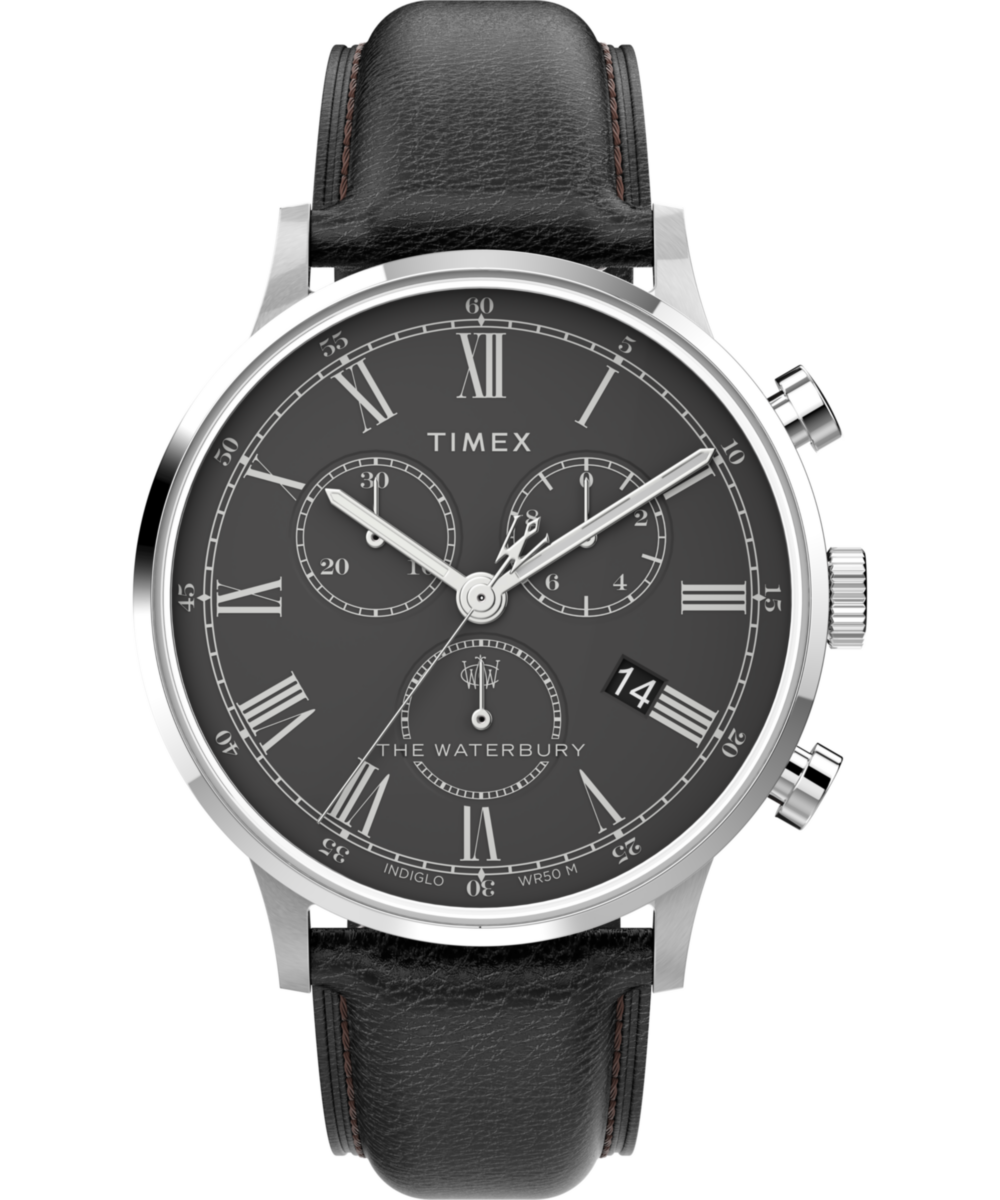 Timex Waterbury Classic Chronograph 40mm Leather Strap Watch