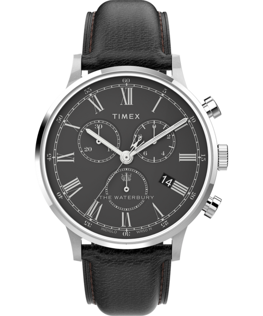 Timex Waterbury Classic Chronograph 40mm Leather Strap Watch
