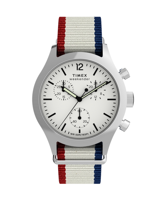 Timex Timex Weekender New England Chronograph 40mm Eco-Conscious Fabric Stra