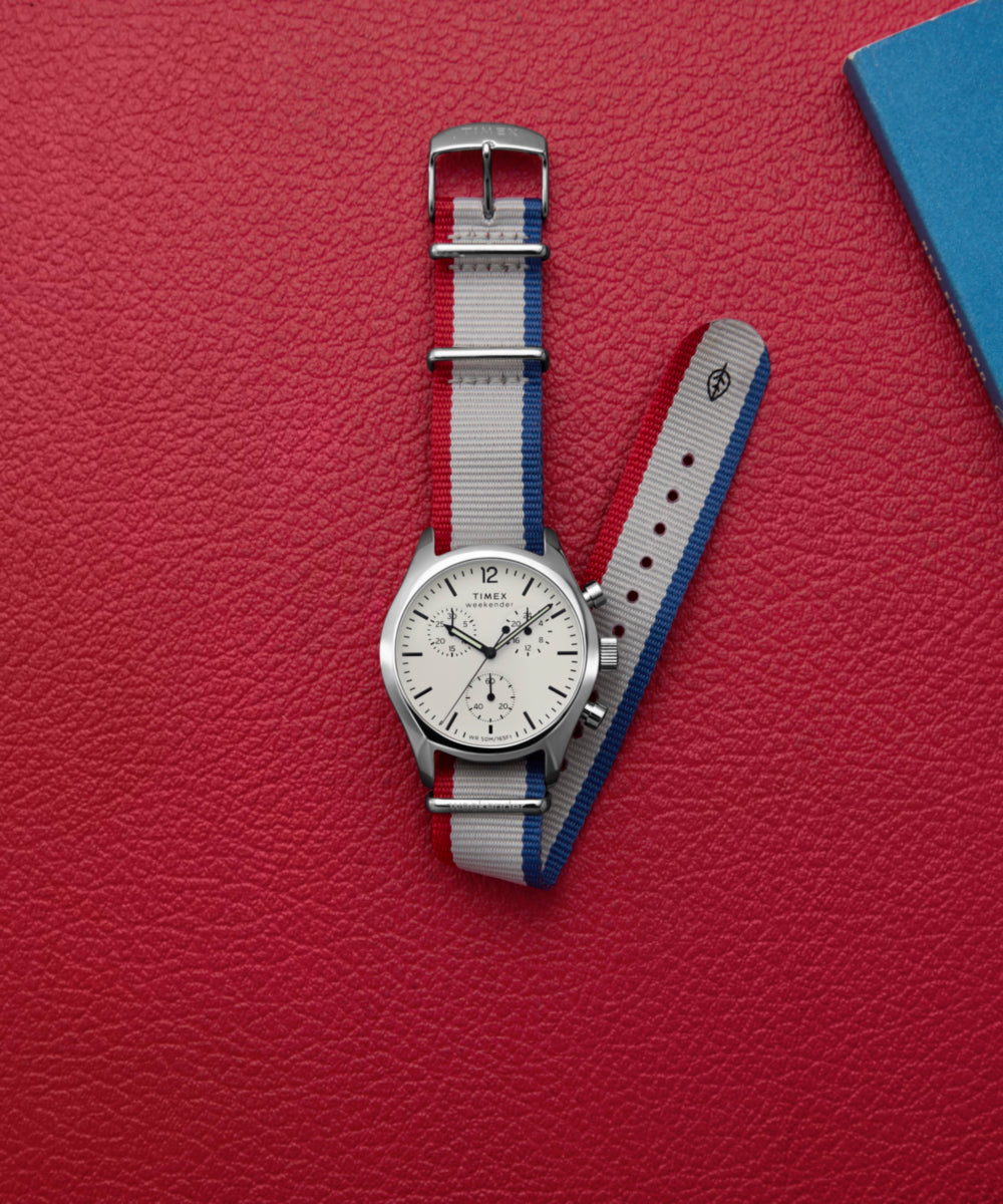 Timex Timex Weekender New England Chronograph 40mm Eco-Conscious Fabric Stra