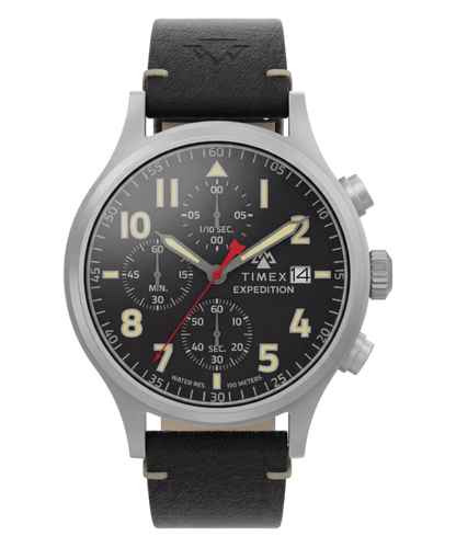 Timex Expedition Sierra Chronograph 43mm Leather Strap Watch