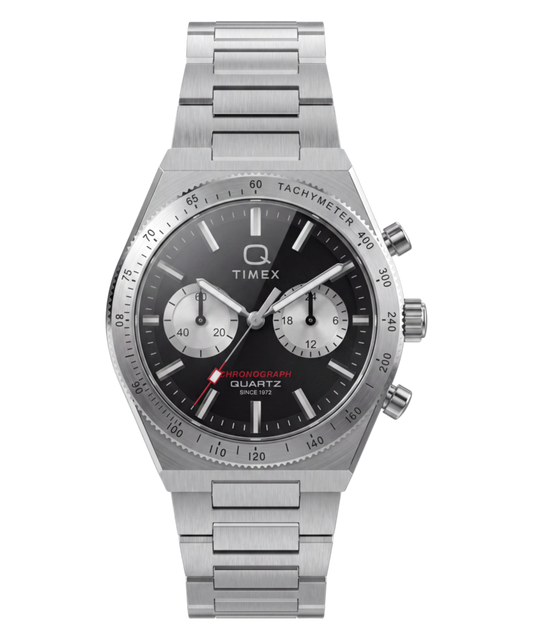 Timex Q Timex Continental Chronograph 36mm Stainless Steel Bracelet Watch