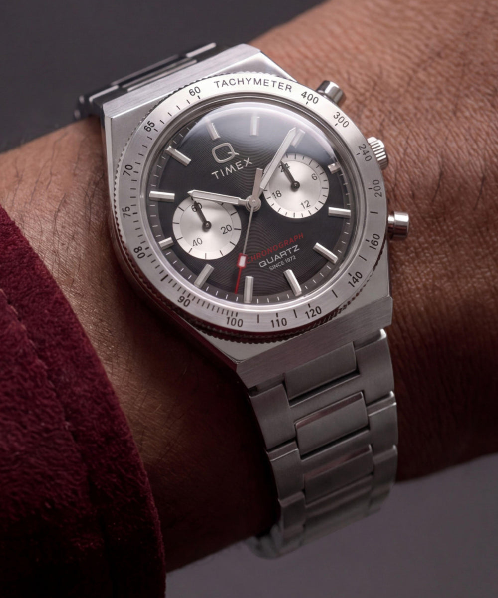 Timex Q Timex Continental Chronograph 36mm Stainless Steel Bracelet Watch