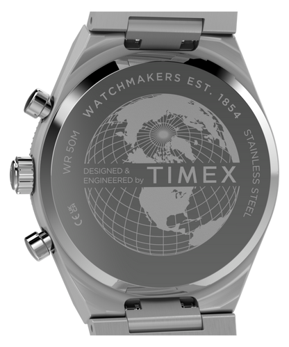 Timex Q Timex Continental Chronograph 36mm Stainless Steel Bracelet Watch