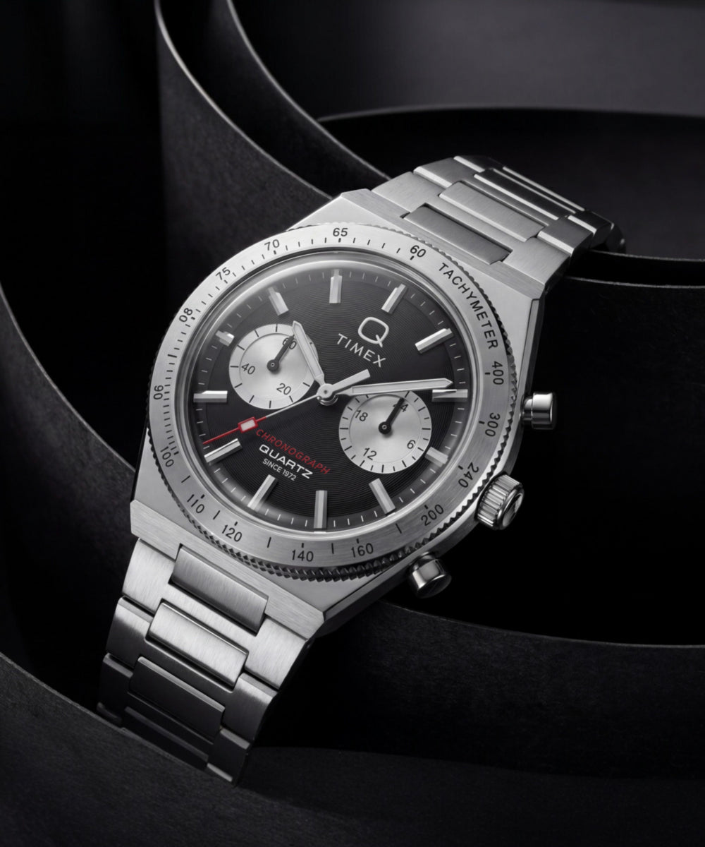 Timex Q Timex Continental Chronograph 36mm Stainless Steel Bracelet Watch