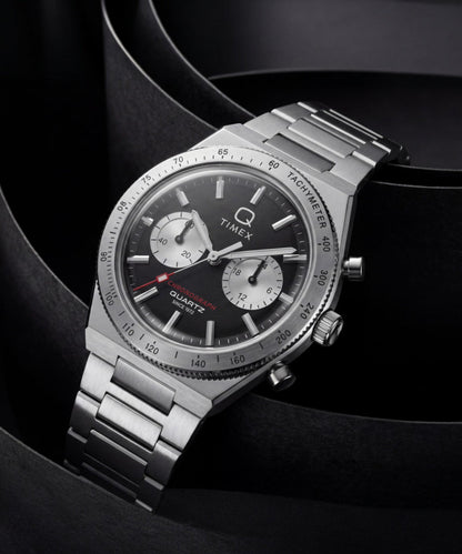 Timex Q Timex Continental Chronograph 36mm Stainless Steel Bracelet Watch