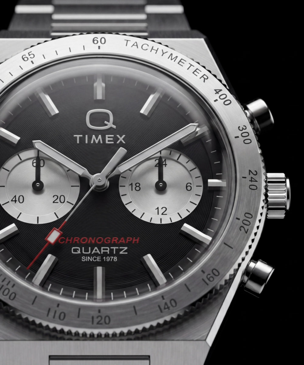 Timex Q Timex Continental Chronograph 36mm Stainless Steel Bracelet Watch