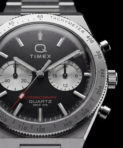 Timex Q Timex Continental Chronograph 36mm Stainless Steel Bracelet Watch