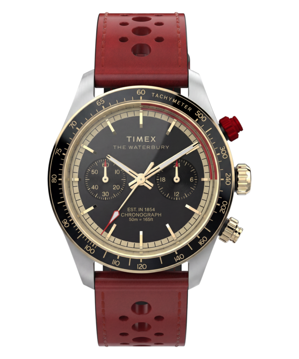 Timex Waterbury Heritage Chronograph 39mm Leather Strap Watch