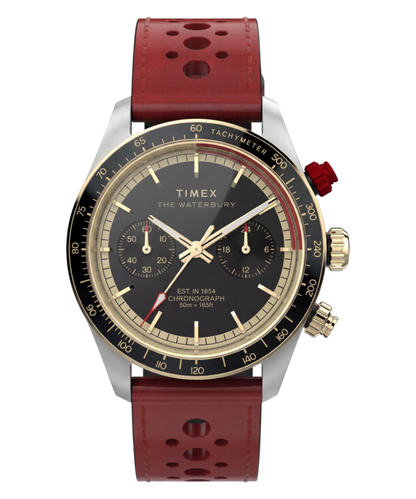 Timex Waterbury Heritage Chronograph 39mm Leather Strap Watch