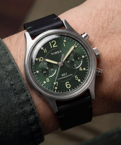Timex MK1 Chronograph 40mm Leather Strap Watch