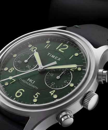 Timex MK1 Chronograph 40mm Leather Strap Watch