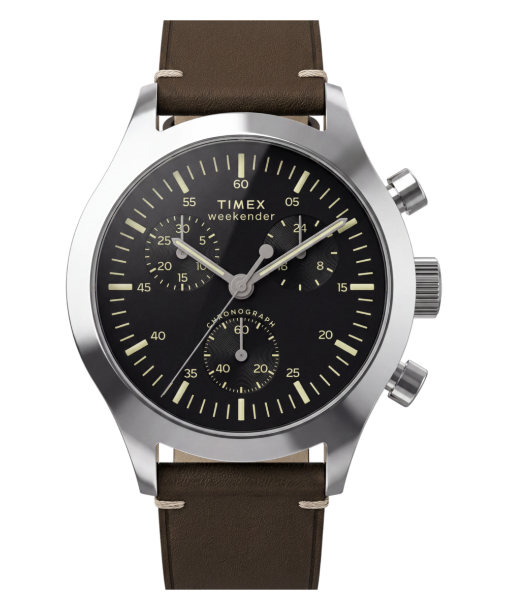 Timex Timex Weekender New England Chronograph 40mm Leather Strap Watch