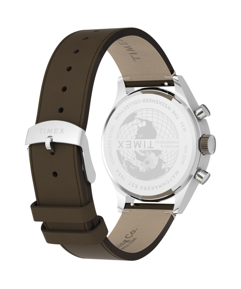 Timex Timex Weekender New England Chronograph 40mm Leather Strap Watch