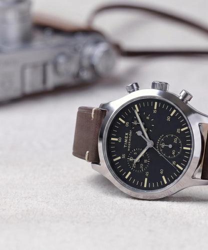 Timex Timex Weekender New England Chronograph 40mm Leather Strap Watch