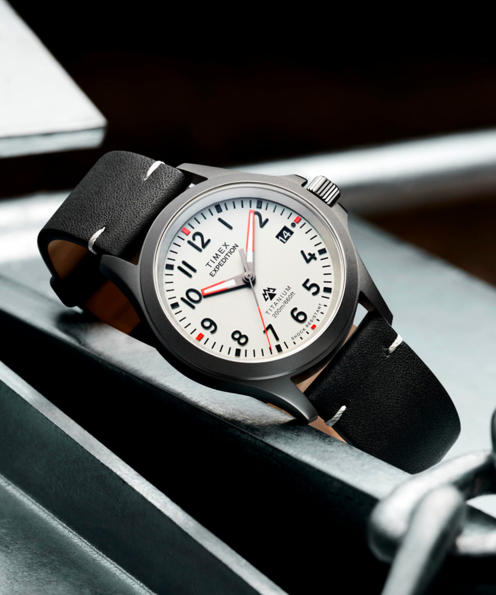Timex Expedition Titanium 38mm Leather Strap Watch
