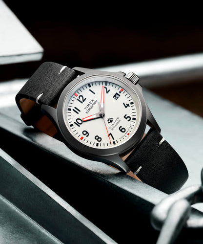 Timex Expedition Titanium 38mm Leather Strap Watch