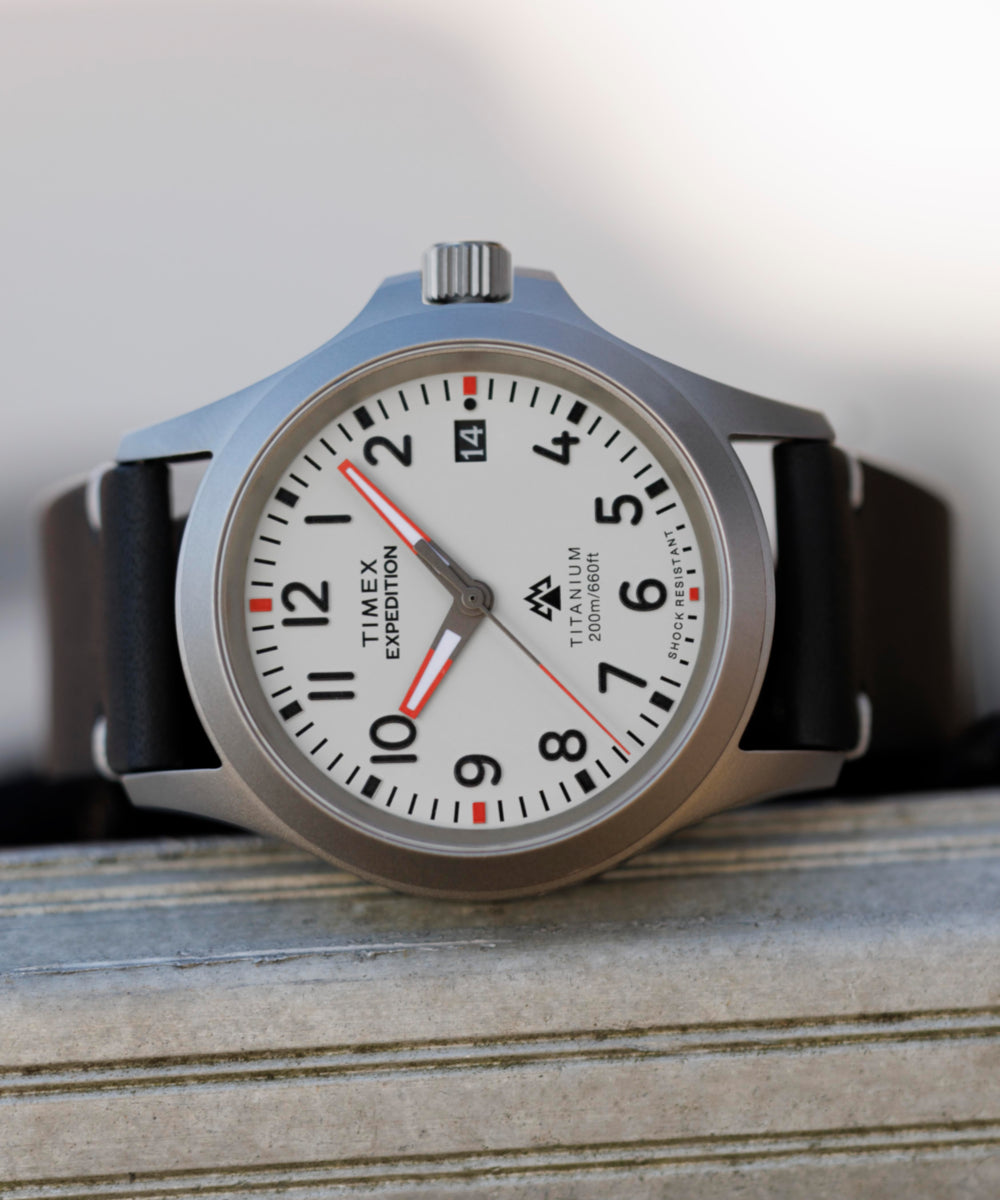 Timex Expedition Titanium 38mm Leather Strap Watch