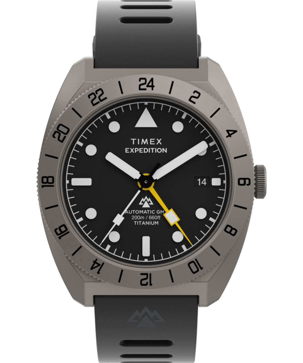 Timex Expedition Pioneer Titanium Automatic GMT 41mm Silicone Strap Watch