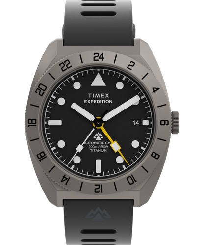 Timex Expedition Pioneer Titanium Automatic GMT 41mm Silicone Strap Watch