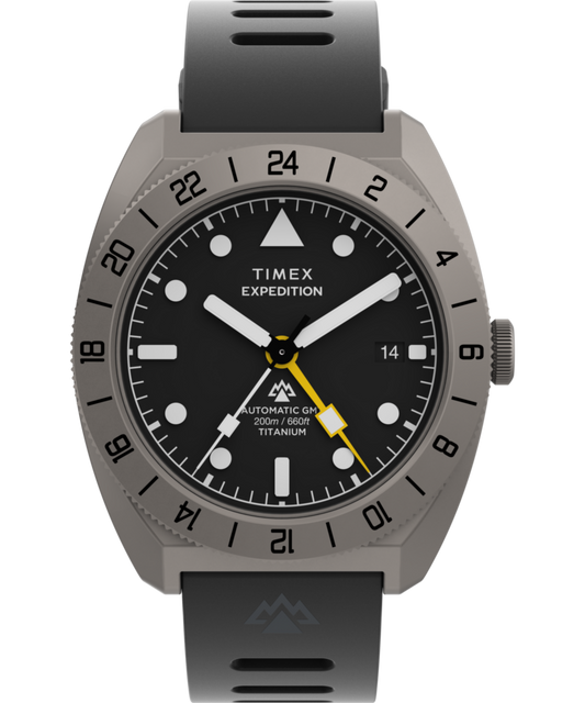 Timex Expedition Pioneer Titanium Automatic GMT 41mm Silicone Strap Watch