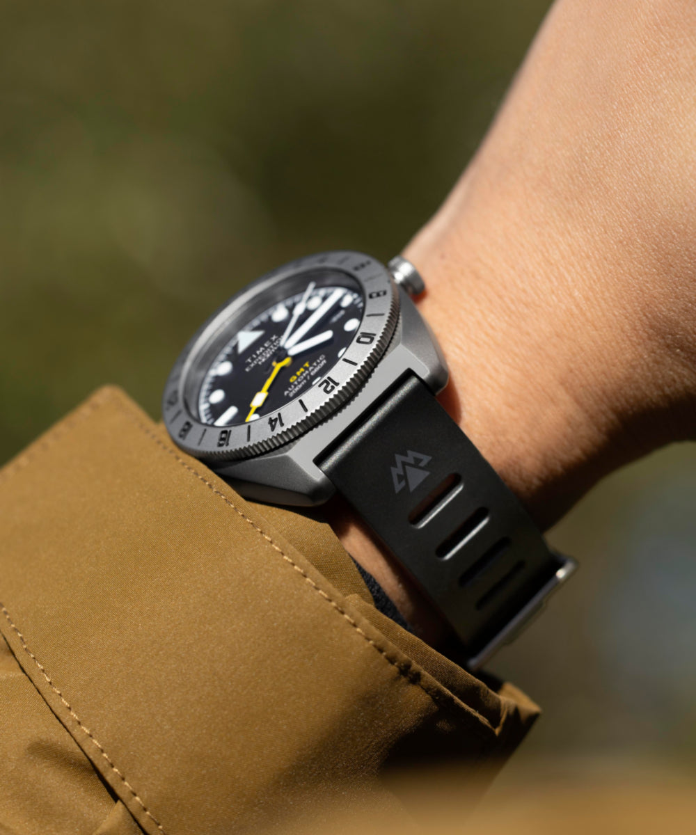 Timex Expedition Pioneer Titanium Automatic GMT 41mm Silicone Strap Watch