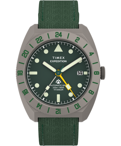 Timex Expedition Pioneer Titanium Automatic GMT 41mm Fabric Strap Watch