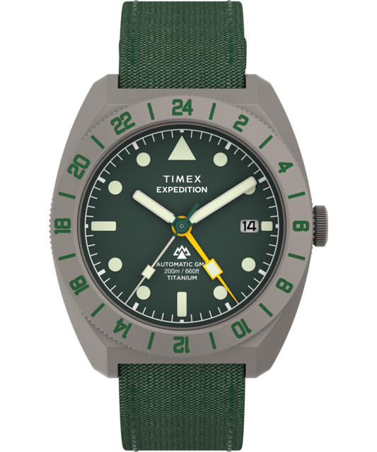 Timex Expedition Pioneer Titanium Automatic GMT 41mm Fabric Strap Watch